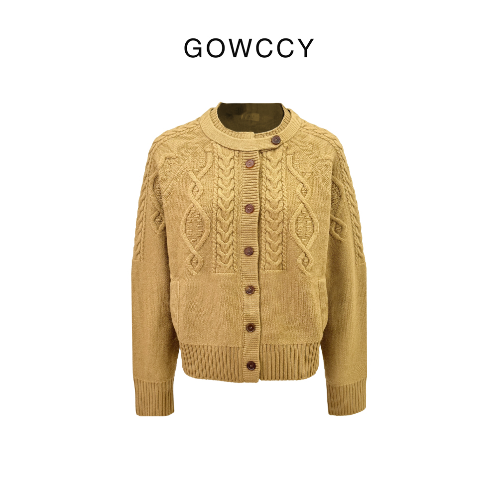 GOWCCY 扬子纱可机洗羊毛长袖插肩长袖套头衫